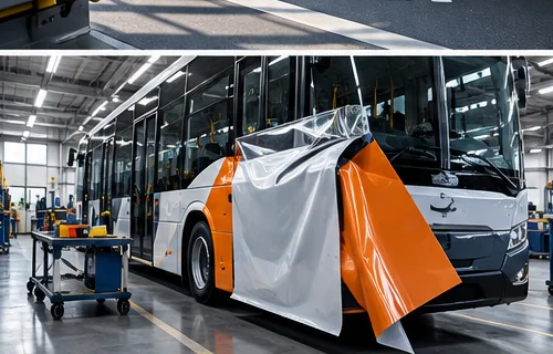 CGI-Visualisierung zur Beklebung von Neufahrzeugen im Werk